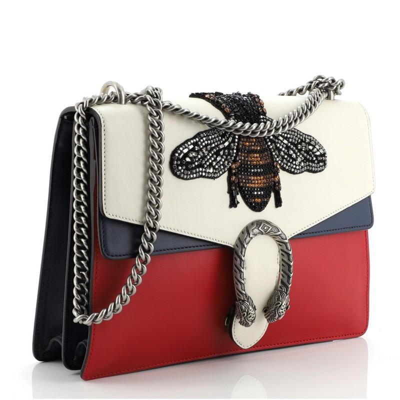 Brown Gucci Dionysus Bag Embellished Leather Medium