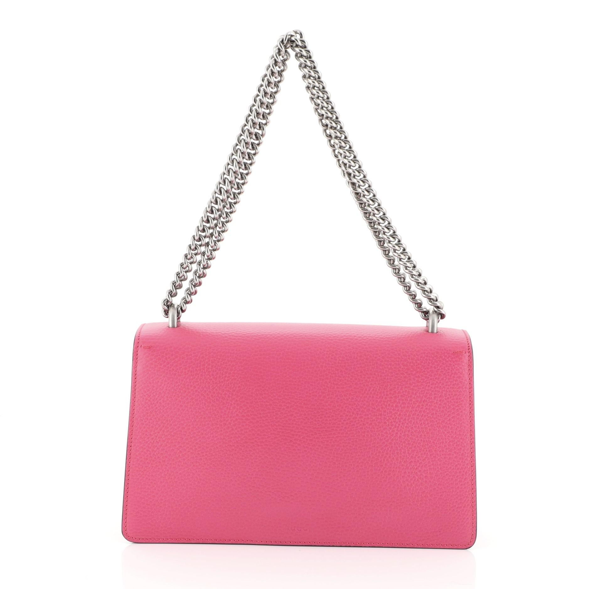 Pink Gucci Dionysus Bag Embellished Leather Small