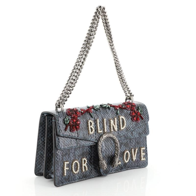 Black Gucci Dionysus Bag Embellished Python Small
