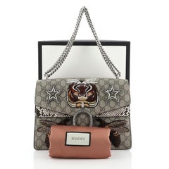Gucci Borsa Dionysus ricamata in tela rivestita GG con pitone medio