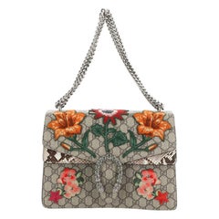 Gucci Dionysus Bag Embroidered GG Coated Canvas With Python Medium