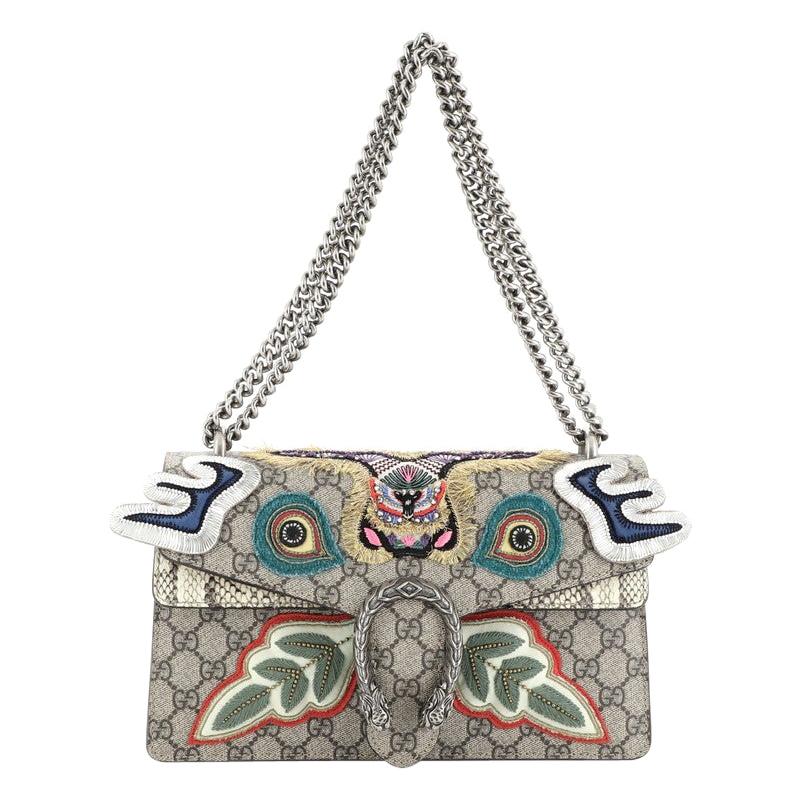 Gucci Dionysus Bag Embroidered GG Coated Canvas With Python Small 