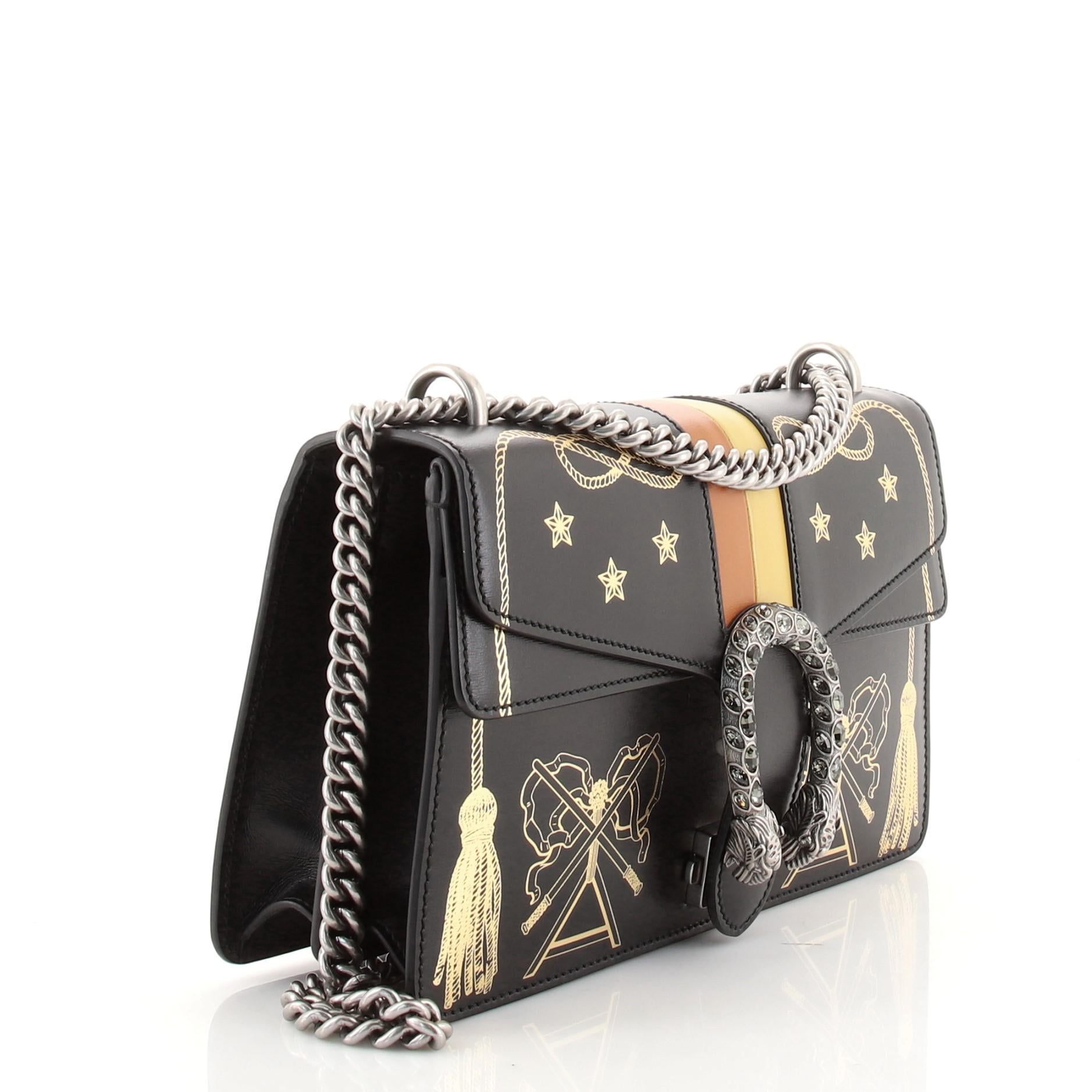 Black Gucci Dionysus Bag Printed Leather Small
