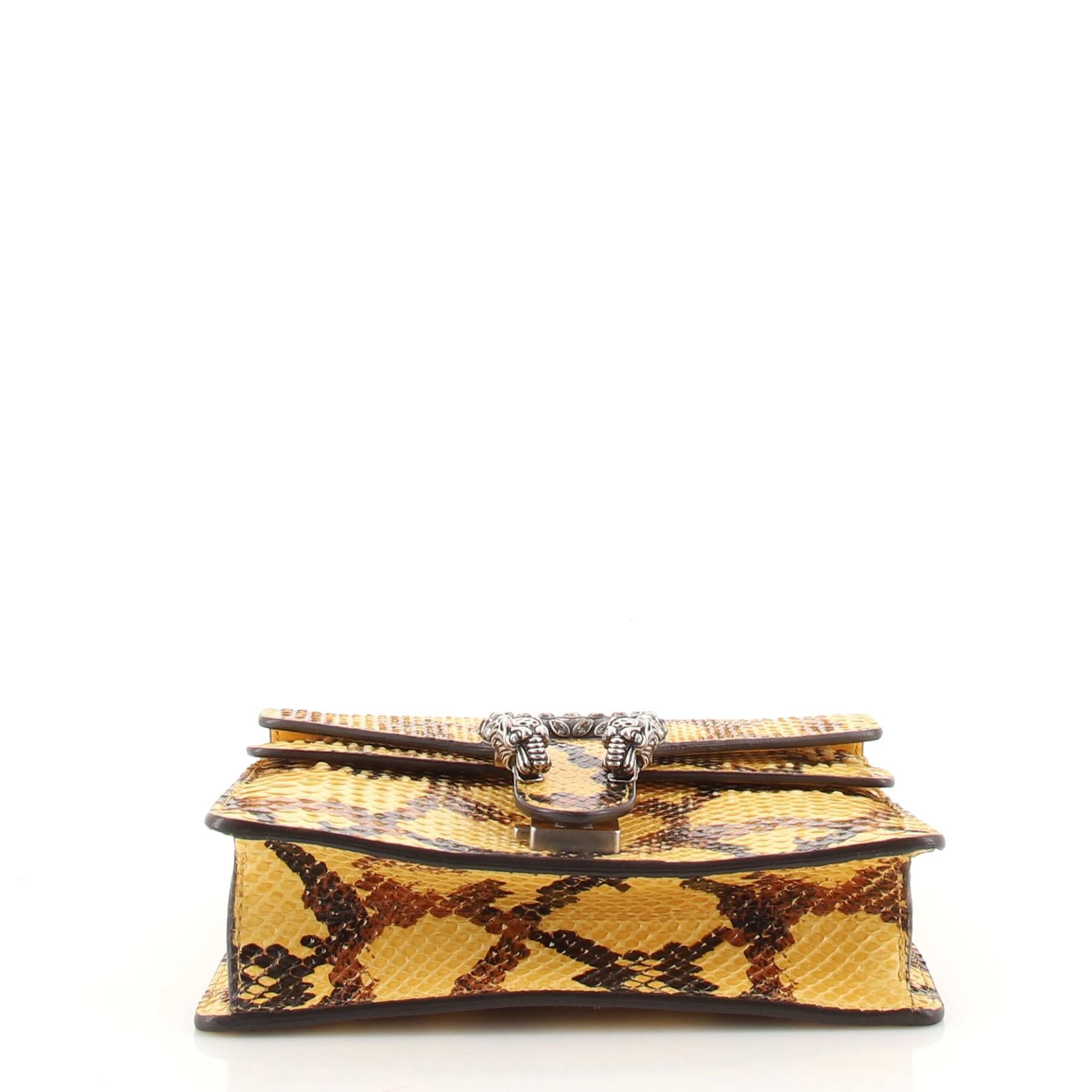 Brown Gucci Dionysus Bag Python with Embellished Detail Mini
