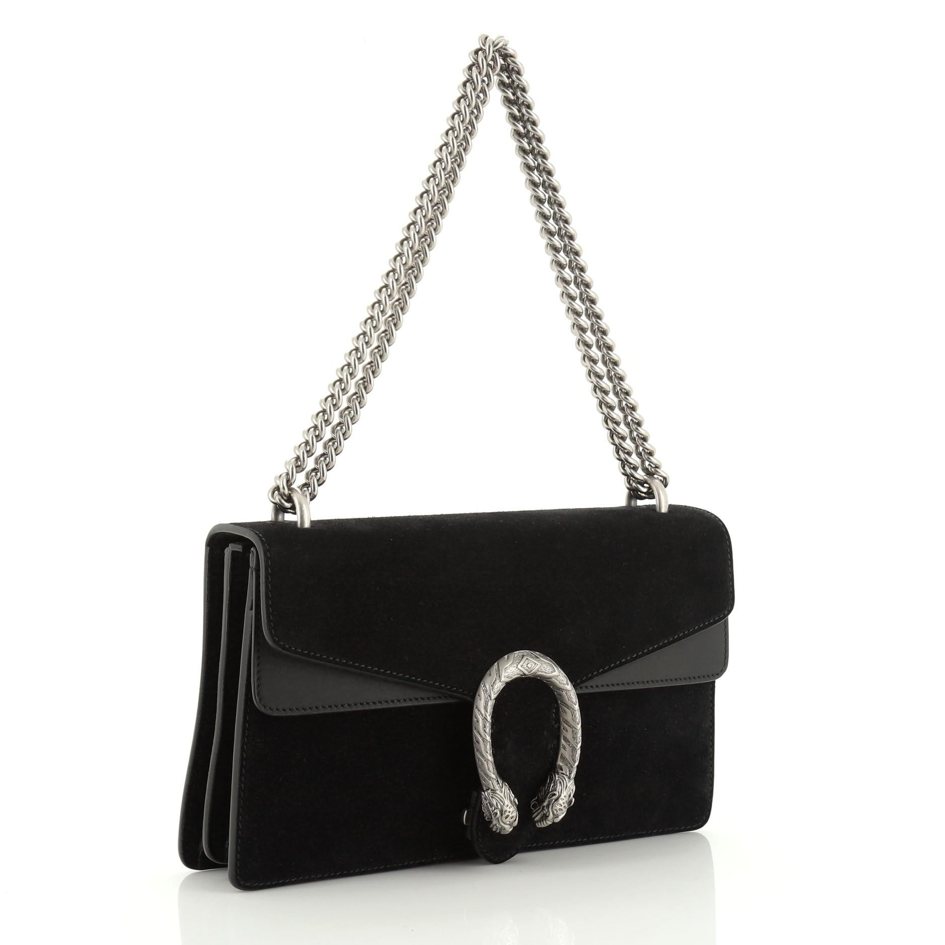gucci dionysus black suede small