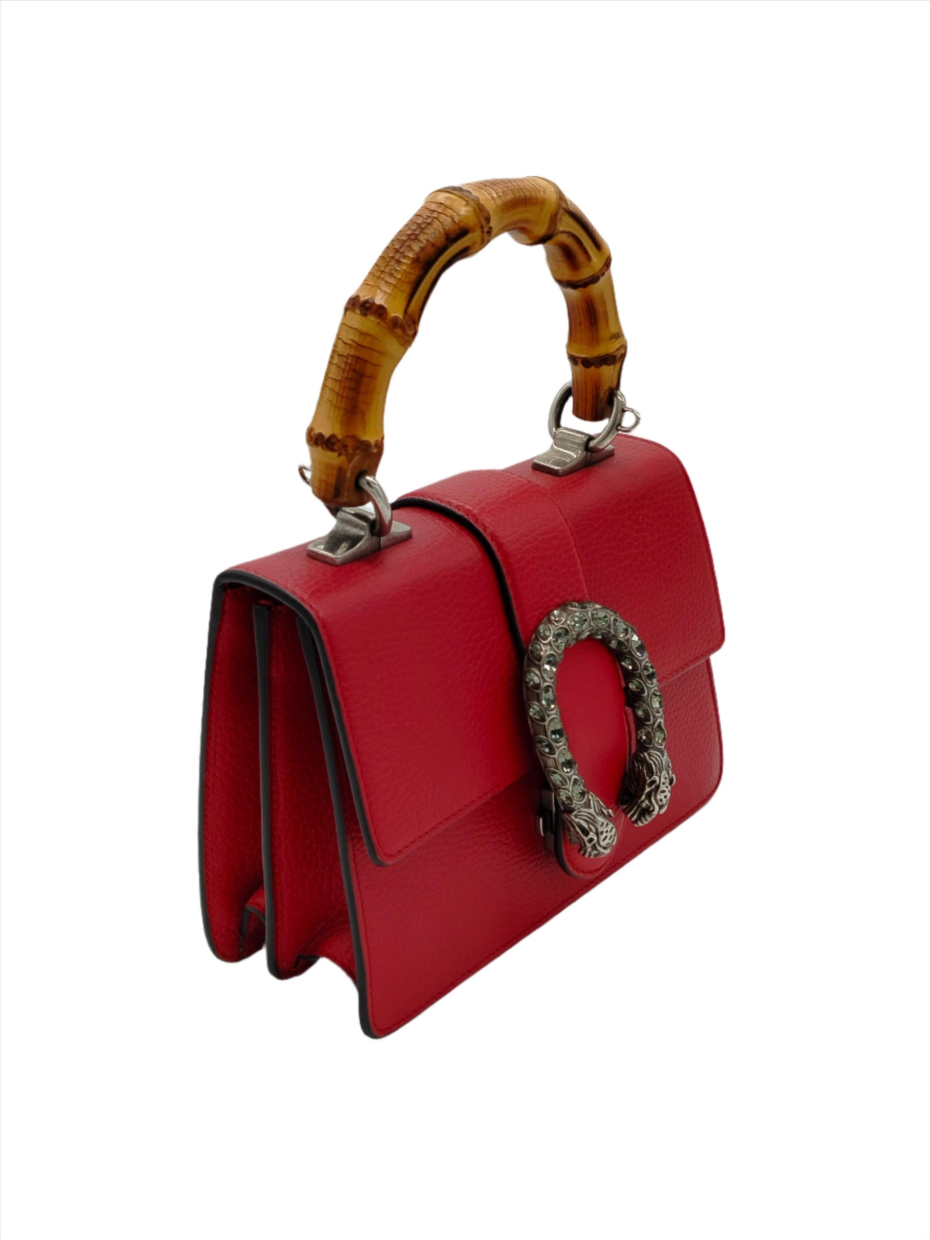 Rosso Borsa Gucci Dionysus Bamboo con manico superiore - Anni '10 in vendita