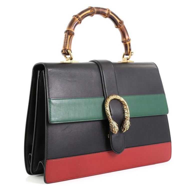 Gucci Dionysus Bamboo Top Handle Bag Colorblock Leather Large at 1stdibs