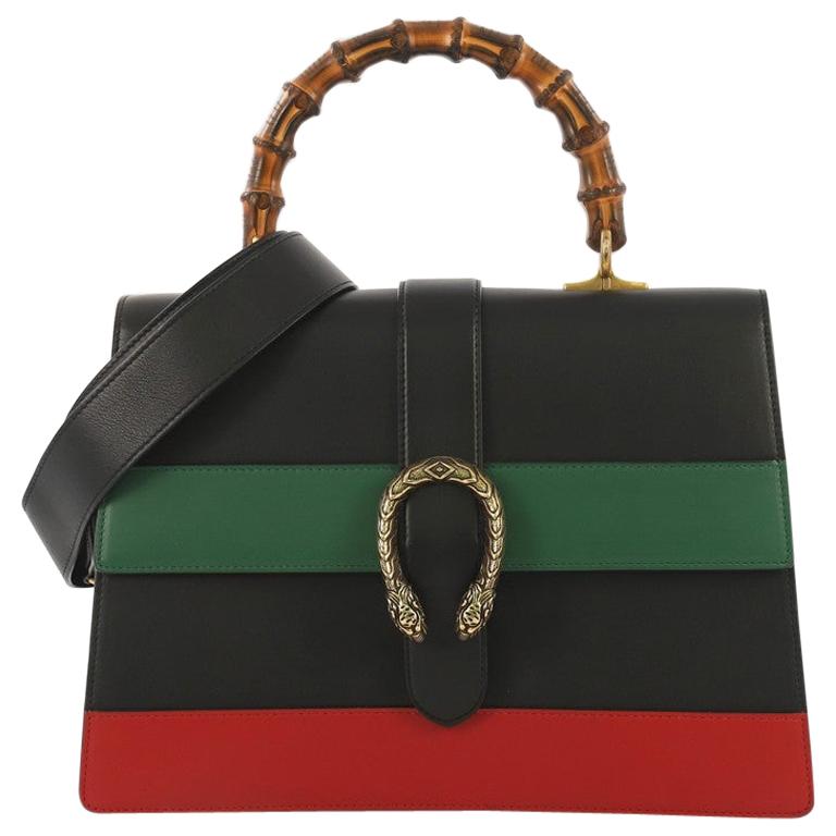 Gucci Dionysus Bamboo Top Handle Bag Colorblock Leather Large at 1stdibs