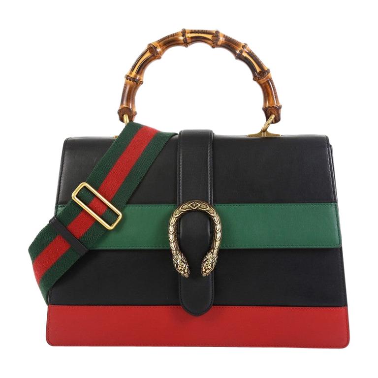 Gucci Dionysus Bamboo Top Handle Bag Colorblock Leather Large 