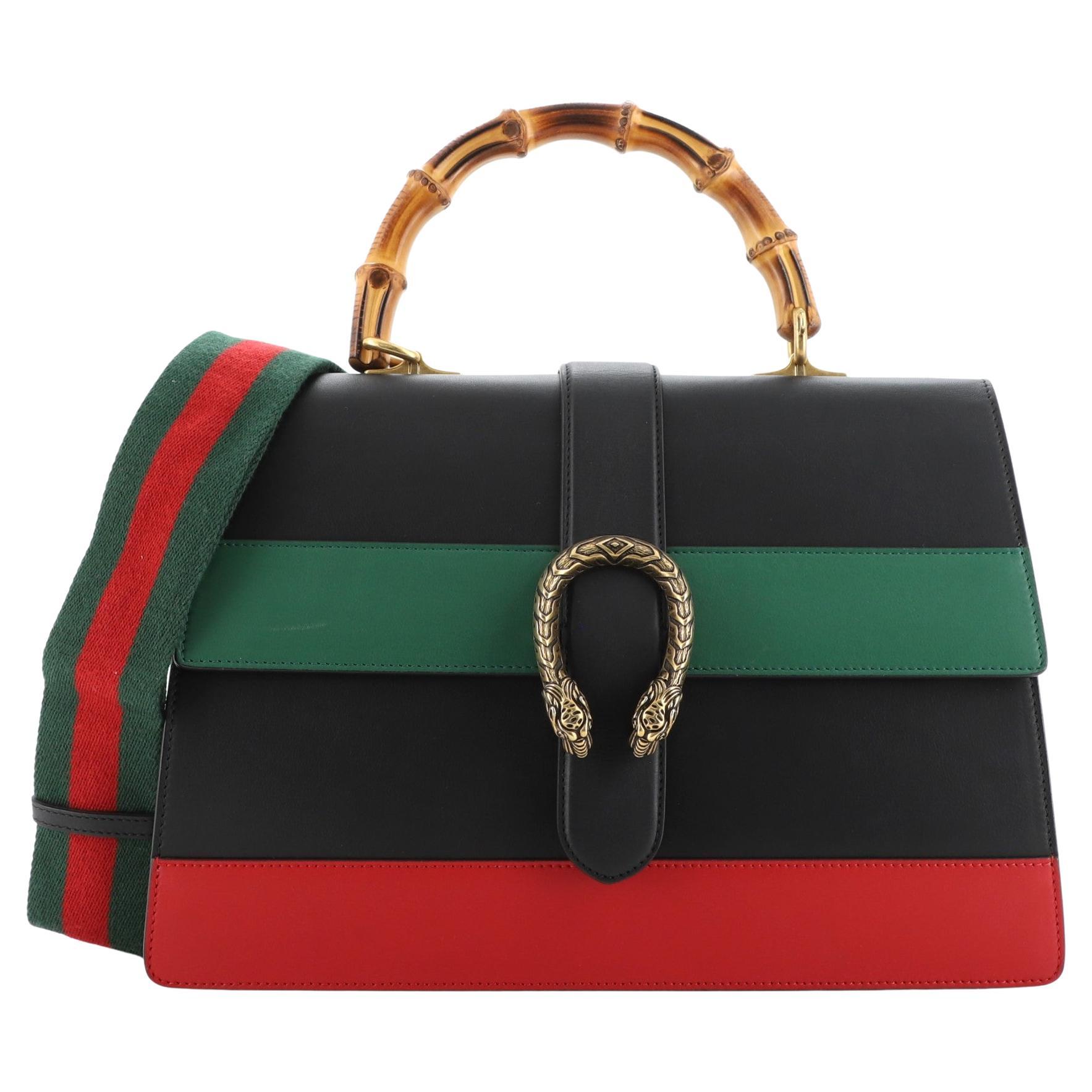 Gucci Dionysus Bamboo Top Handle Bag Colorblock Leather Large at 1stDibs