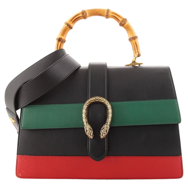 Gucci Dionysus Bamboo Top Handle Bag Colorblock Leather Large For Sale