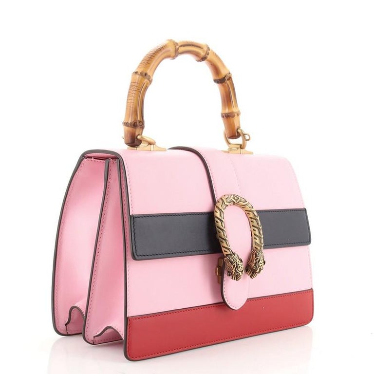 Gucci Dionysus Bamboo Top Handle Bag Colorblock Leather Medium at 1stDibs