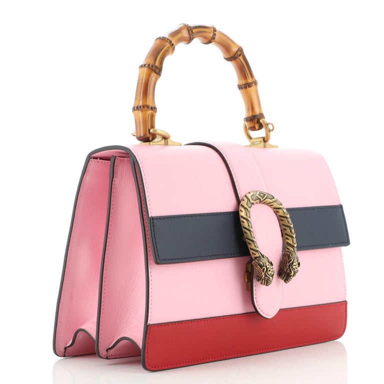 Gucci Dionysus Bamboo Top Handle Bag Colorblock Leather Medium at 1stDibs