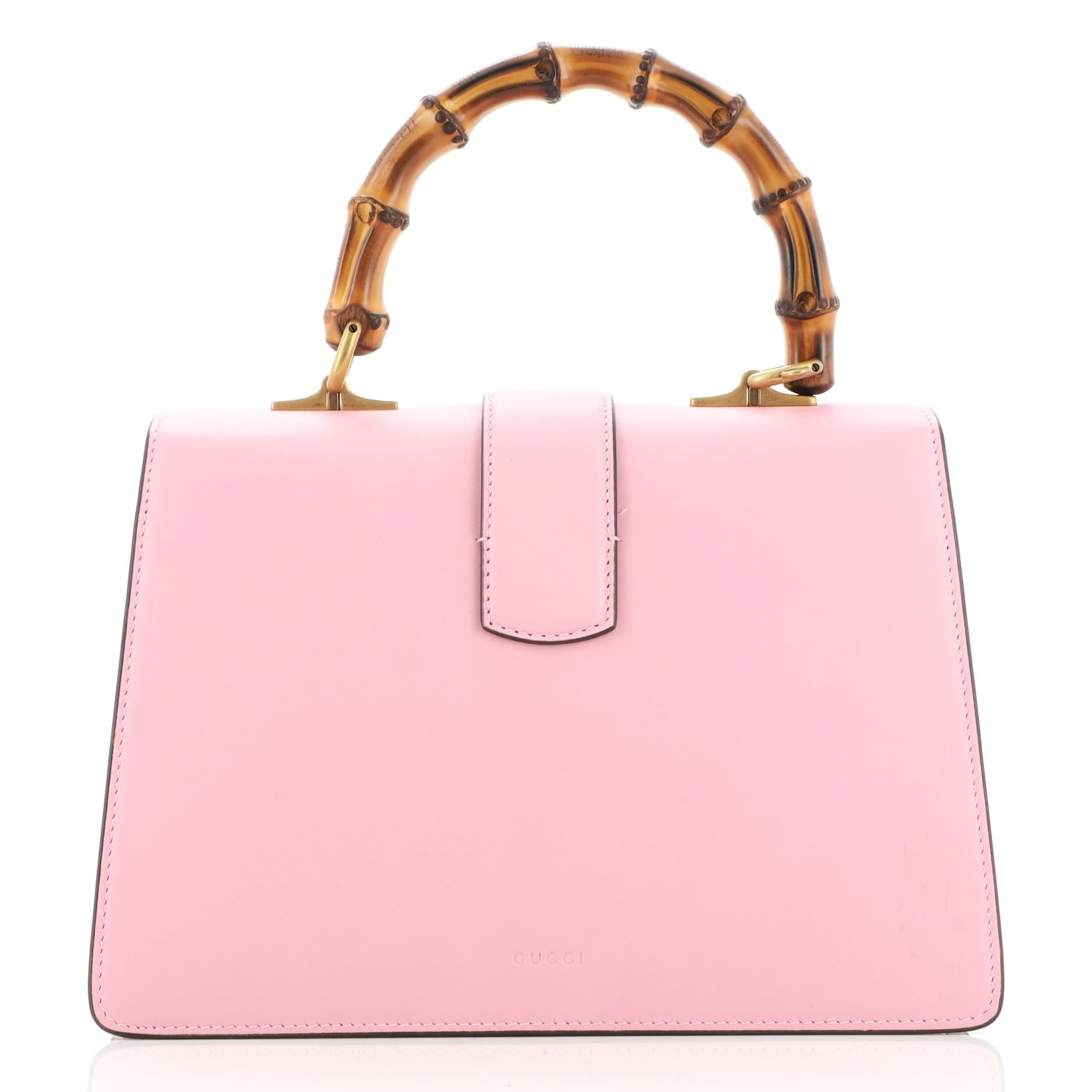 Gucci Dionysus Bamboo Top Handle Bag Colorblock Leather Medium In Good Condition In NY, NY