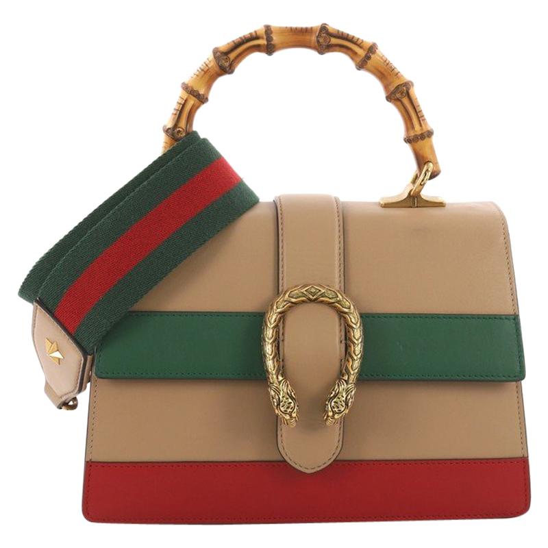 Gucci Dionysus Bamboo Top Handle Bag Colorblock Leather Medium