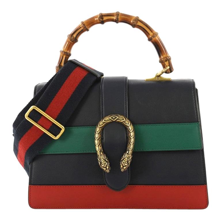 Gucci Dionysus Bamboo Top Handle Bag Colorblock Leather Medium at 1stDibs