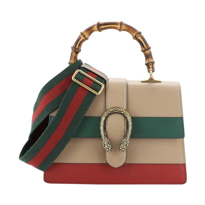 Gucci Dionysus Bamboo Top Handle Bag Colorblock Leather Medium at 1stDibs