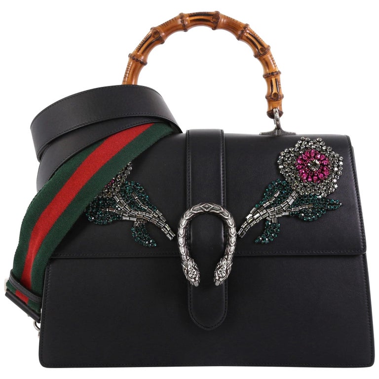 Gucci Dionysus Bamboo Top Handle Bag Embellished Leather Large at 1stdibs