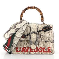Gucci Dionysus Bamboo Top Handle Bag Embroidered Python Medium