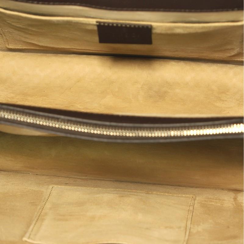 Beige Gucci Dionysus Bamboo Top Handle Bag Embroidered Python Medium