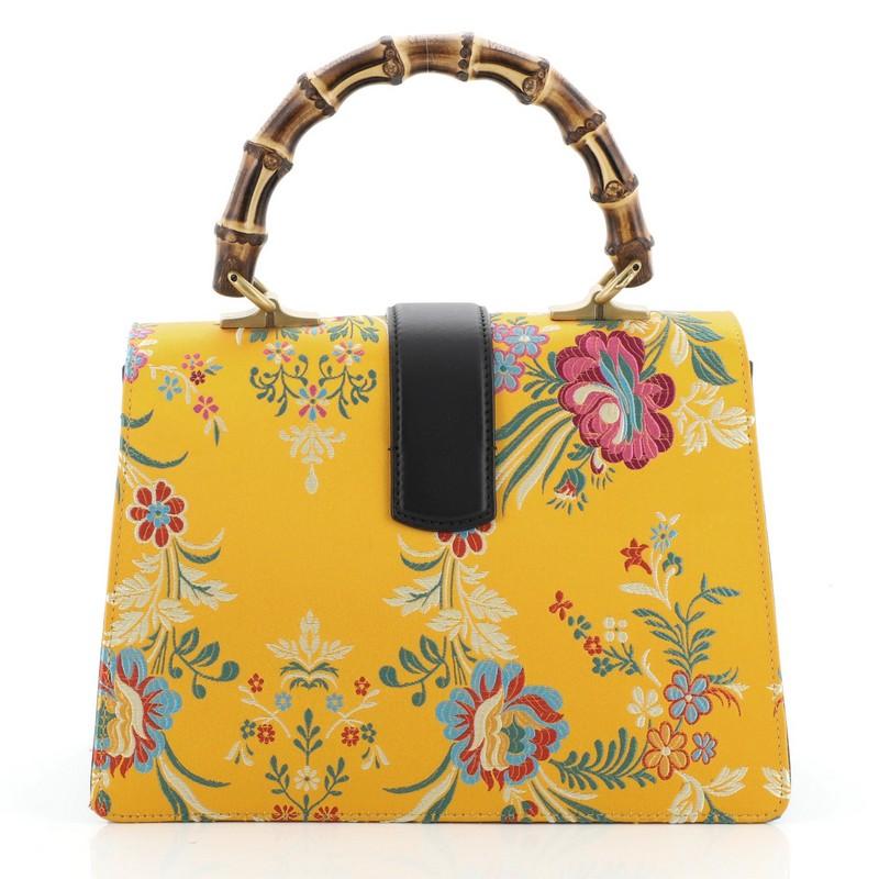 Gucci Dionysus Bamboo Top Handle Bag Floral Jacquard With Leather Medium In Good Condition In NY, NY