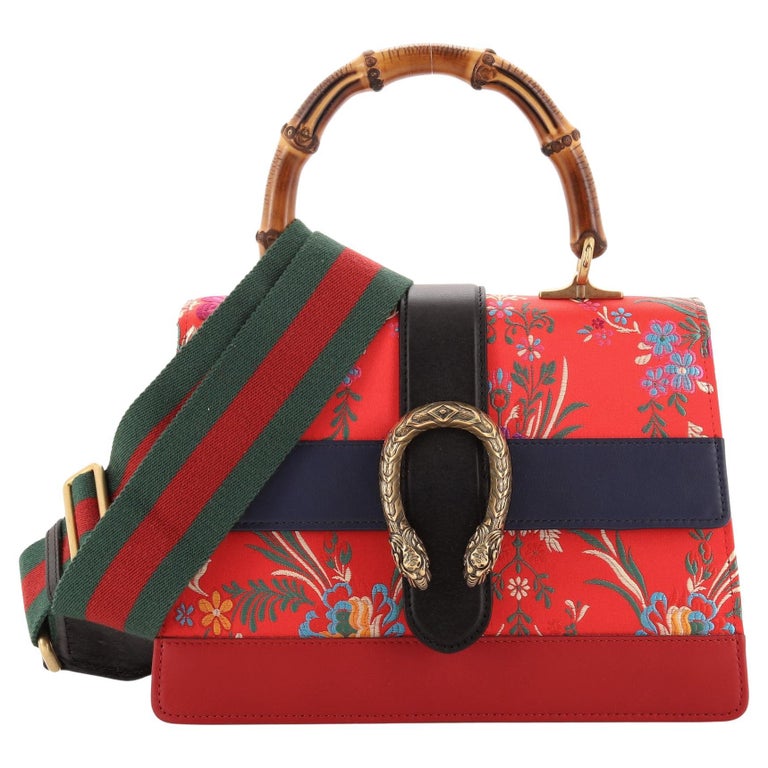Gucci Dionysus Bamboo Top Handle Bag Floral Jacquard with Leather