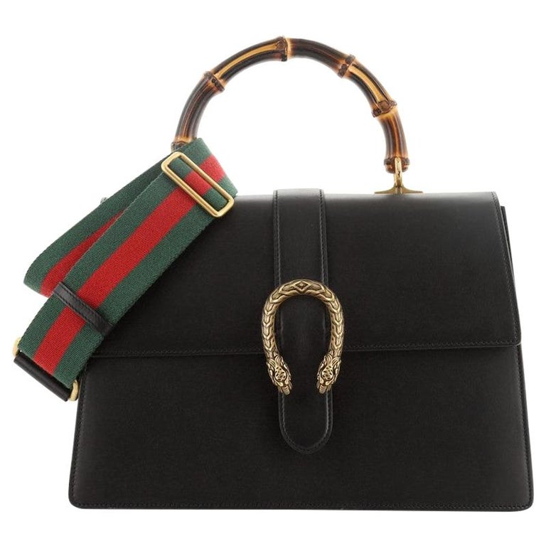 Gucci Dionysus Bamboo Top Handle Bag Leather Large For Sale at 1stdibs