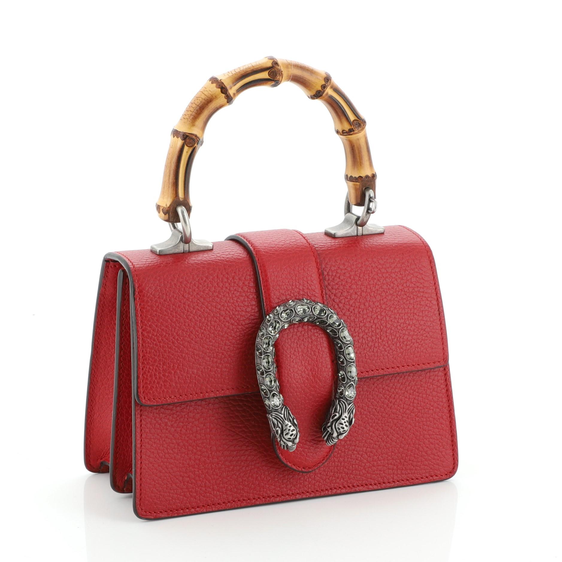 Gucci Dionysus Bamboo Top Handle Bag Leather Mini at 1stDibs gucci