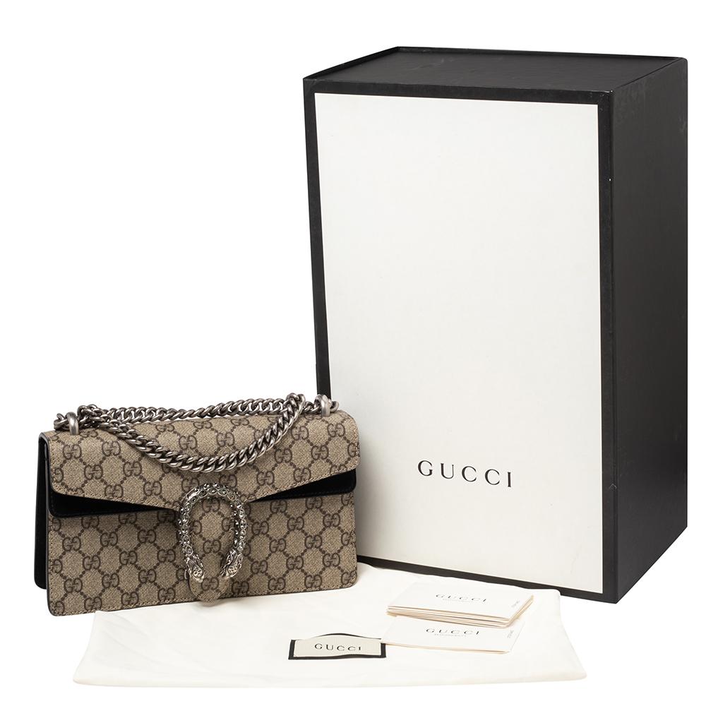 Gucci Dionysus Beige GG Supreme Canvas and Suede Small Dionysus Shoulder Bag 8