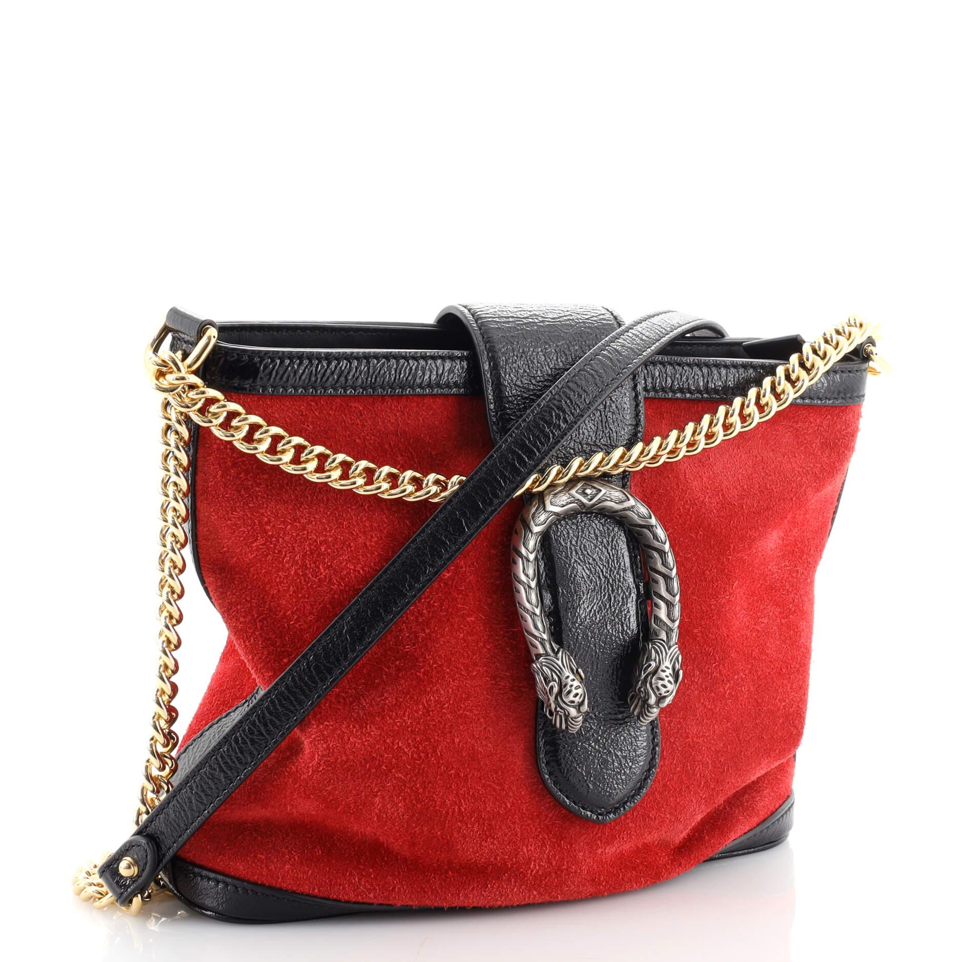 Gucci Dionysus Bucket Bag Suede Medium In Good Condition In NY, NY