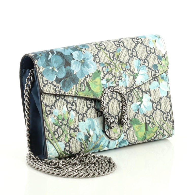 Gucci Dionysus Chain Wallet Blooms Print GG Coated Canvas Small For Sale at 1stdibs