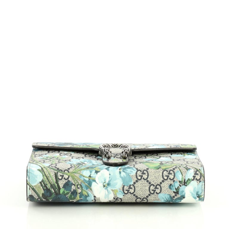 Gucci Dionysus Chain Wallet Blooms Print GG Coated Canvas Small For Sale at 1stdibs