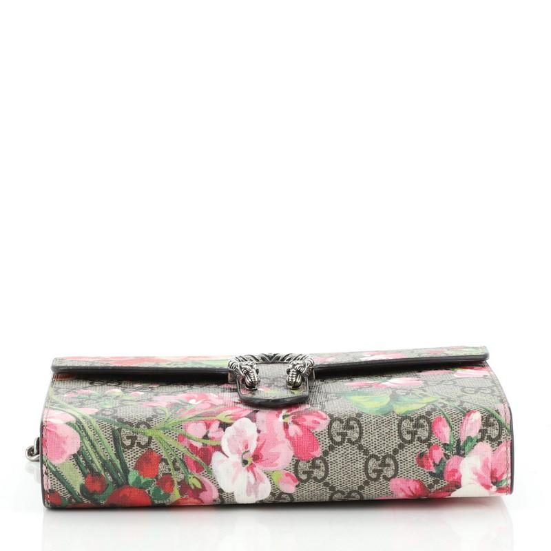 Women's or Men's Gucci Dionysus Chain Wallet Blooms Print GG Coated Canvas Small