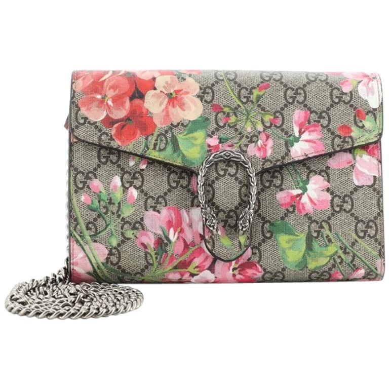 Gucci Dionysus Chain Wallet Blooms Print GG Coated Canvas Small