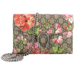 Gucci Dionysus Chain Wallet Blooms Print GG Coated Canvas Small