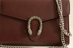 Gucci Dionysus Chain Wallet Crossbody Bag Burgundy Leather