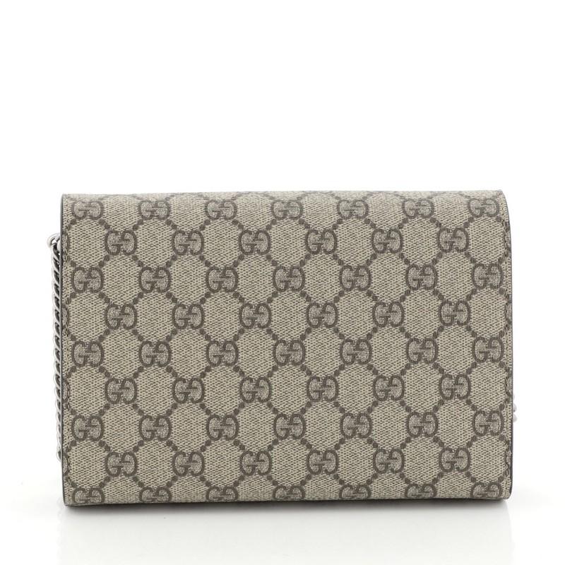 Gray Gucci Dionysus Chain Wallet GG Coated Canvas Small 