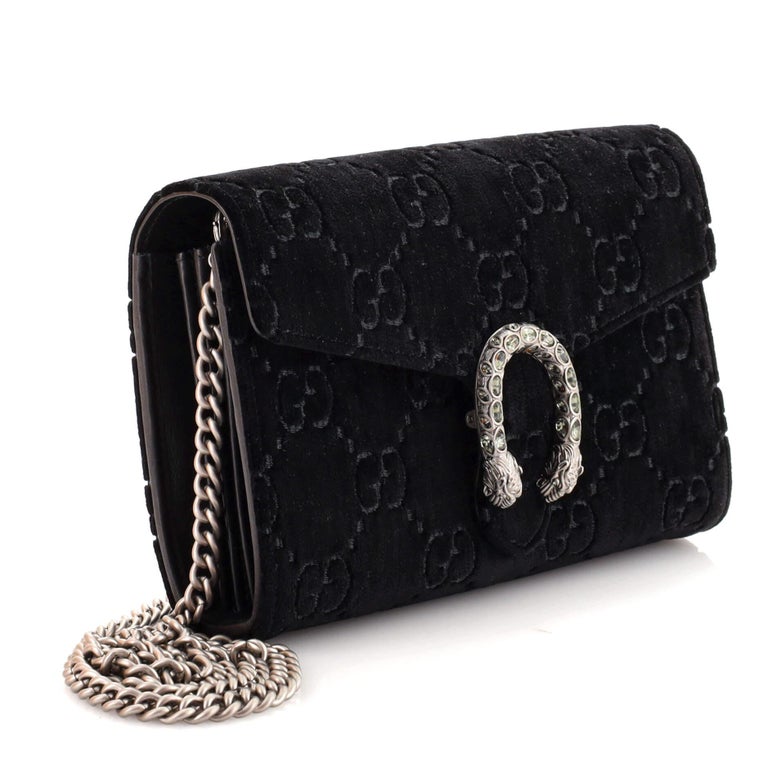 Gucci Dionysus Chain Wallet GG Velvet Small For Sale at 1stDibs