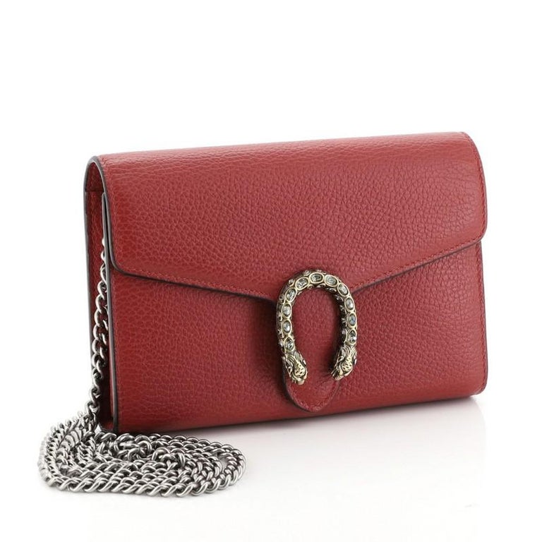 Gucci Dionysus Chain Wallet Leather With Embellished Detail Small at 1stdibs