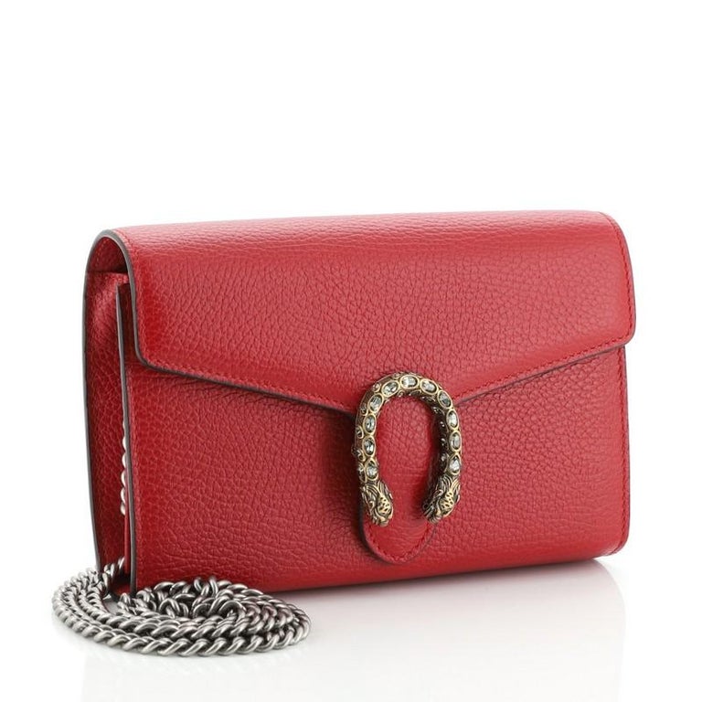 Gucci Dionysus Chain Wallet Leather with Embellished Detail Small For Sale at 1stdibs