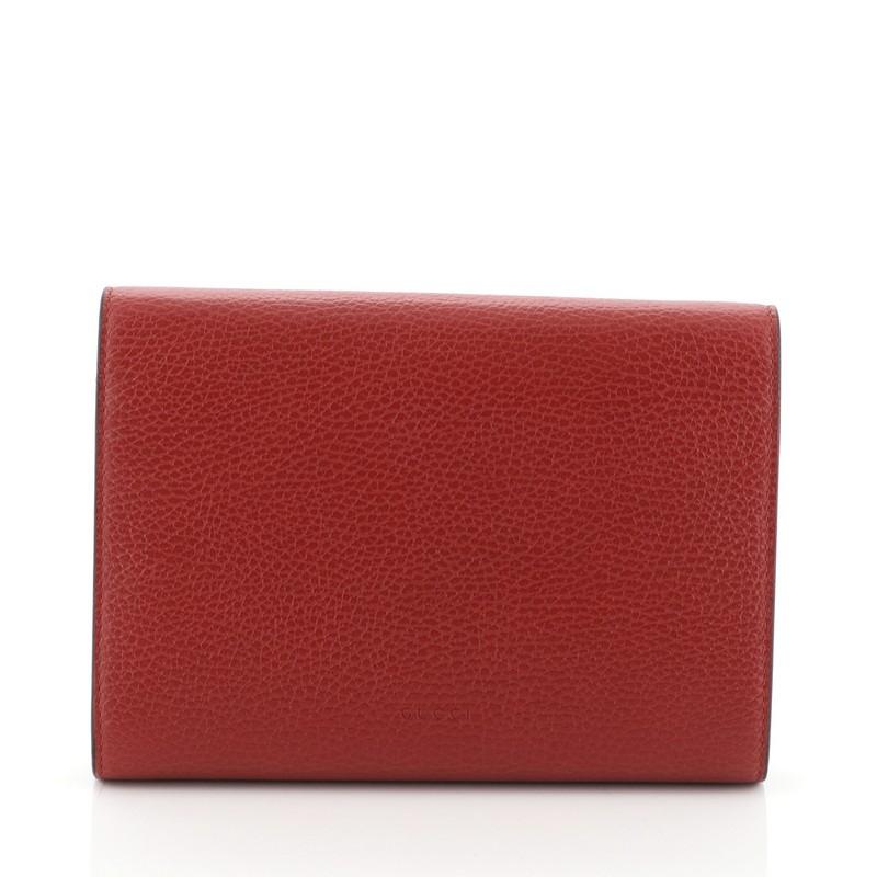 Red Gucci Dionysus Chain Wallet Leather with Embellished Detail Small
