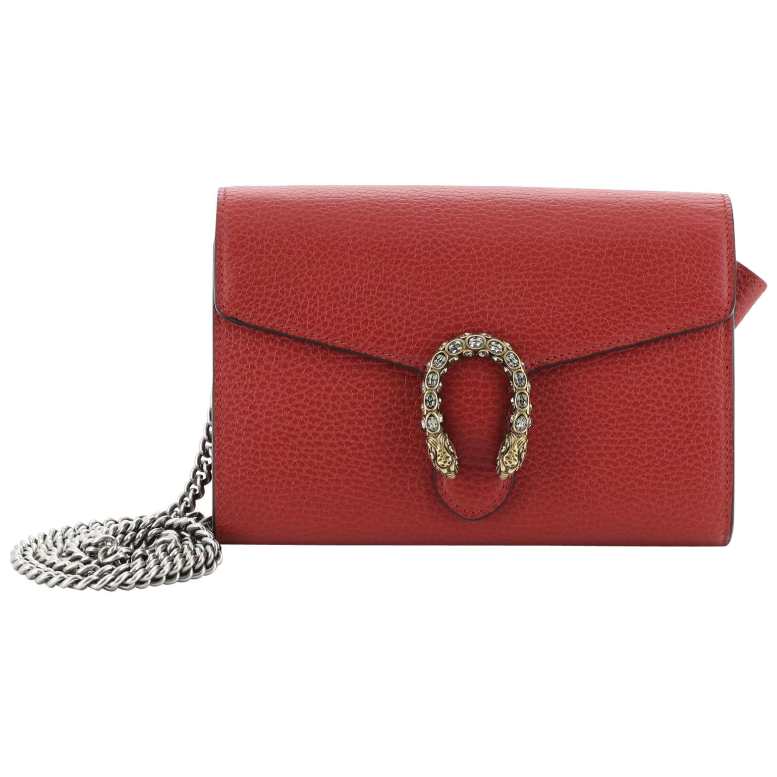 Gucci  Dionysus Chain Wallet Leather with Embellished Detail Small