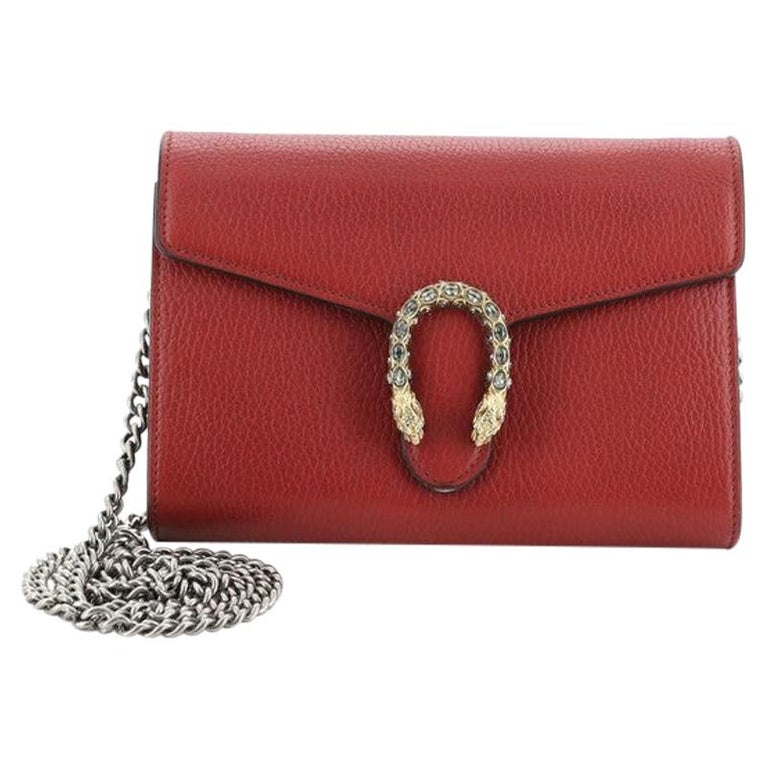 Gucci Dionysus Chain Wallet Leather with Embellished Detail Small For Sale at 1stDibs