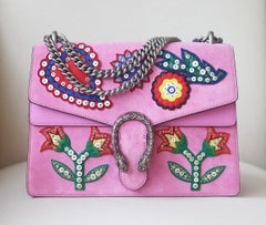 Gucci Dionysus Embroidered Suede Shoulder Bag