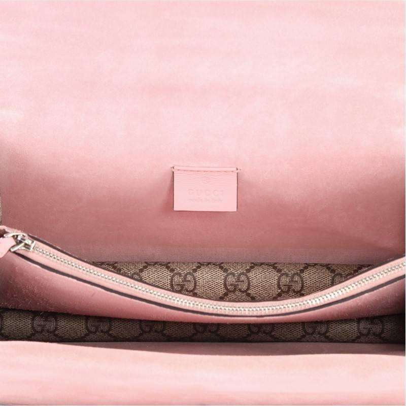Brown Gucci Dionysus Handbag Crystal Embellished GG Coated Canvas Small