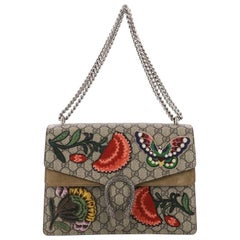 Used Gucci Dionysus Handbag Embroidered GG Coated Canvas Medium