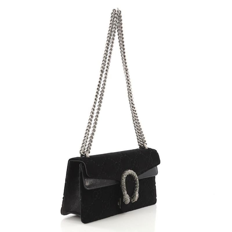 Black Gucci Dionysus Handbag GG Velvet Small