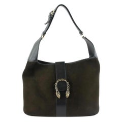Vintage Gucci Dionysus Hobo Dark 12gz1107 Brown Suede Leather Shoulder Bag
