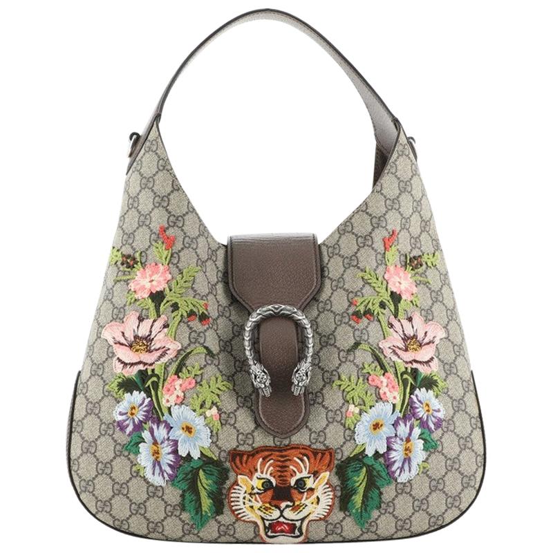 Gucci Dionysus Hobo Embroidered GG Coated Canvas Medium