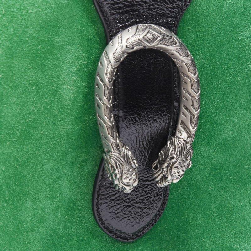 GUCCI Dionysus Kelly green suede black patent trimmed crossbody bucket bag For Sale 2